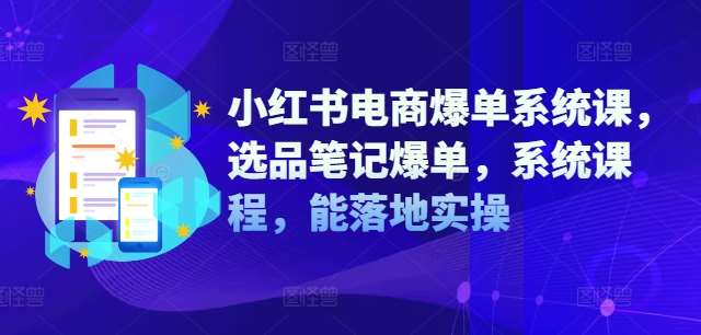 小红书电商爆单系统课，选品笔记爆单，系统课程，能落地实操_天恒副业网