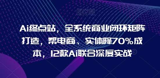 Ai终点站，全系统商业闭环矩阵打造，帮电商、实体降70%成本，12款Ai联合深度实战【0906更新】_天恒副业网