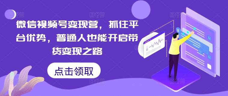 微信视频号变现营，抓住平台优势，普通人也能开启带货变现之路_天恒副业网