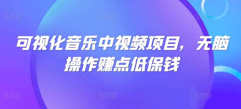 可视化音乐中视频项目，无脑操作赚点低保钱_天恒副业网