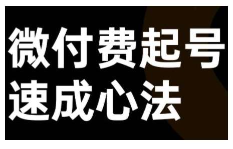 微付费起号速成课，视频号直播+抖音直播，微付费起号速成心法_天恒副业网