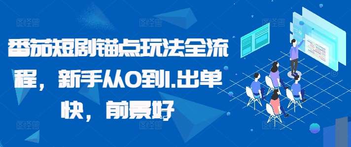 番茄短剧锚点玩法全流程，新手从0到1，出单快，前景好_天恒副业网