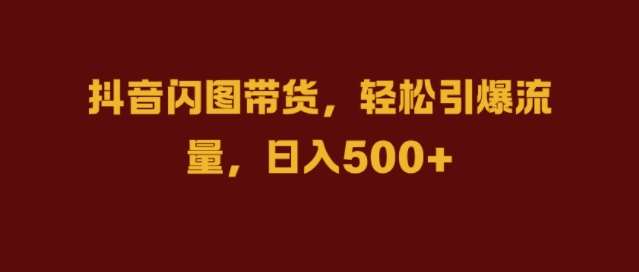 抖音闪图带货，轻松引爆流量，日入几张【揭秘】_天恒副业网