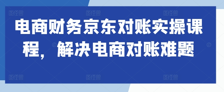 电商财务京东对账实操课程，解决电商对账难题_天恒副业网