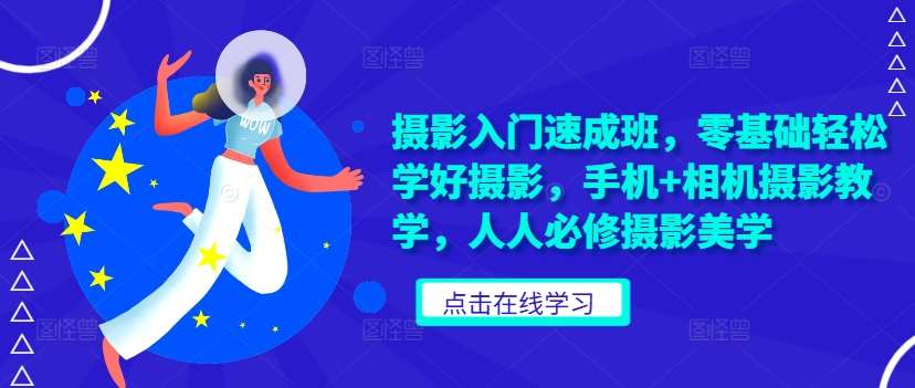 摄影入门速成班，零基础轻松学好摄影，手机+相机摄影教学，人人必修摄影美学_天恒副业网