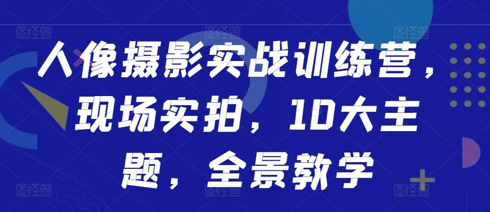 人像摄影实战训练营，现场实拍，10大主题，全景教学_天恒副业网