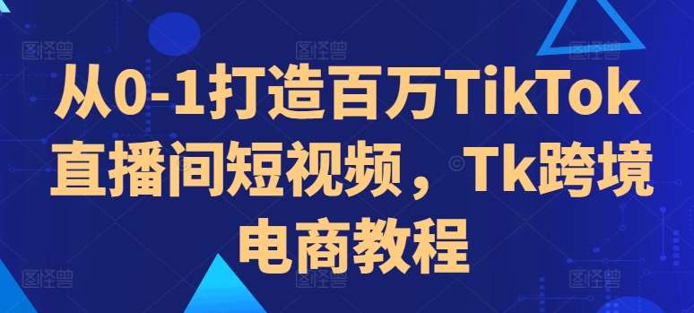 从0-1打造百万TikTok直播间短视频，Tk跨境电商教程_天恒副业网