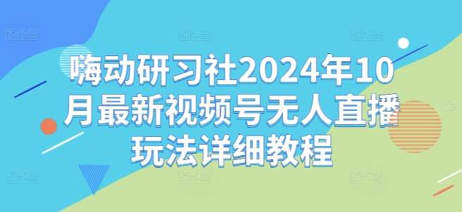 嗨动研习社2024年10月最新视频号无人直播玩法详细教程_天恒副业网