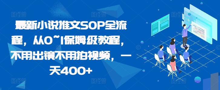 最新小说推文SOP全流程，从0~1保姆级教程，不用出镜不用拍视频，一天400+_天恒副业网