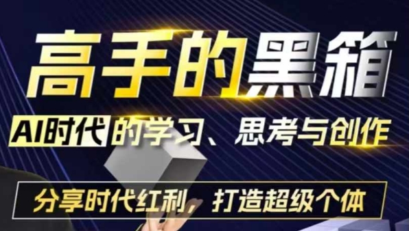 高手的黑箱：AI时代学习、思考与创作-分红时代红利，打造超级个体_天恒副业网