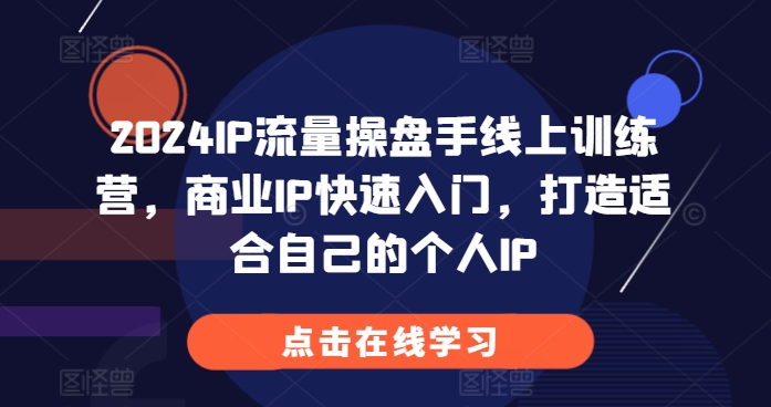 2024IP流量操盘手线上训练营，商业IP快速入门，打造适合自己的个人IP_天恒副业网