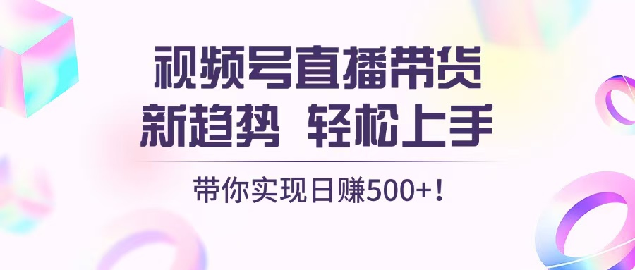 视频号直播带货新趋势，轻松上手，带你实现日赚500+_天恒副业网