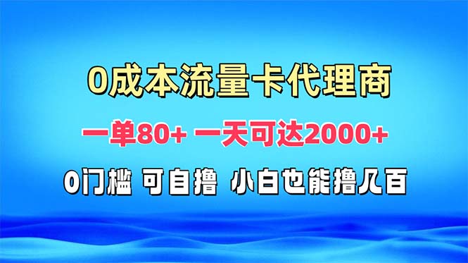 (13391期)免费流量卡代理一单80+一天可达2000+_天恒副业网