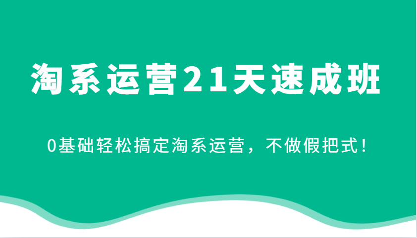 淘系运营21天速成班，0基础轻松搞定淘系运营，不做假把式！_天恒副业网