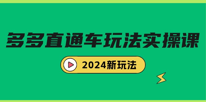 多多直通车玩法实战课，2024新玩法（7节课）_天恒副业网