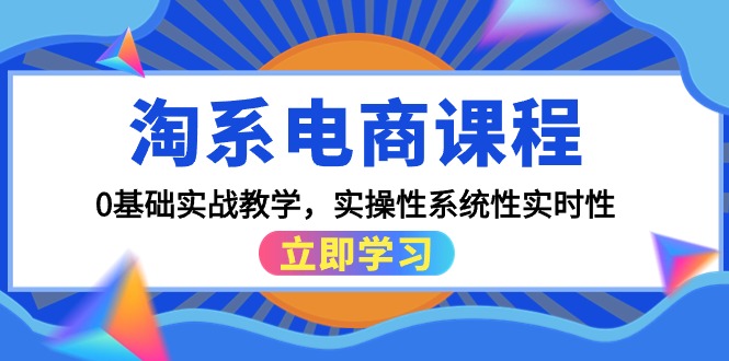 淘系电商课程，0基础实战教学，实操性系统性实时性（15节课）_天恒副业网