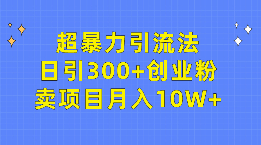 超暴力引流法，日引300+创业粉，卖项目月入10W+_天恒副业网