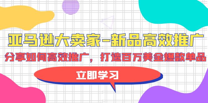 亚马逊 大卖家-新品高效推广，分享如何高效推广，打造百万美金爆款单品_天恒副业网