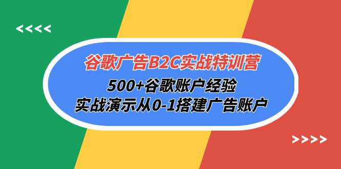 谷歌广告B2C实战特训营，500+谷歌账户经验，实战演示从0-1搭建广告账户_天恒副业网