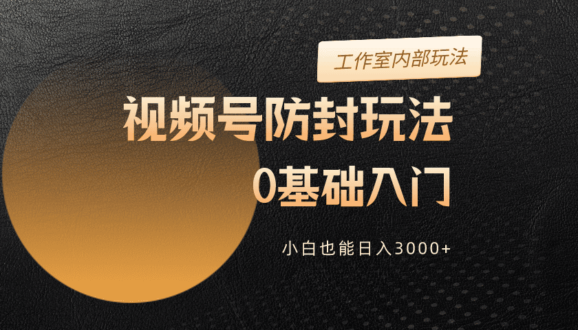 2024视频号升级防封玩法，零基础入门，小白也能日入3000+_天恒副业网