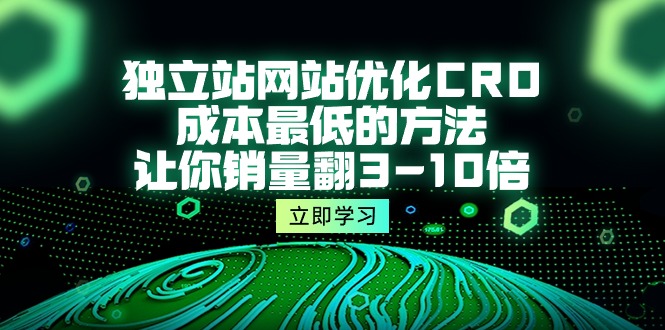 独立站网站优化CRO，成本最低的方法，让你销量翻3-10倍（5节课）_天恒副业网