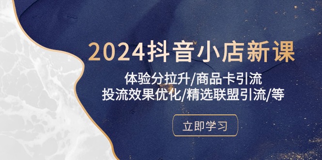 2024抖音小店新课，体验分拉升/商品卡引流/投流效果优化/精选联盟引流/等_天恒副业网