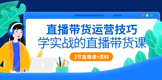 直播带货运营技巧，学实战的直播带货课（3节直播课+配套资料）_天恒副业网