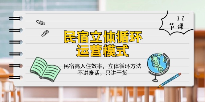 民宿 立体循环运营模式：民宿高入住效率，立体循环方法，只讲干货（32节）_天恒副业网