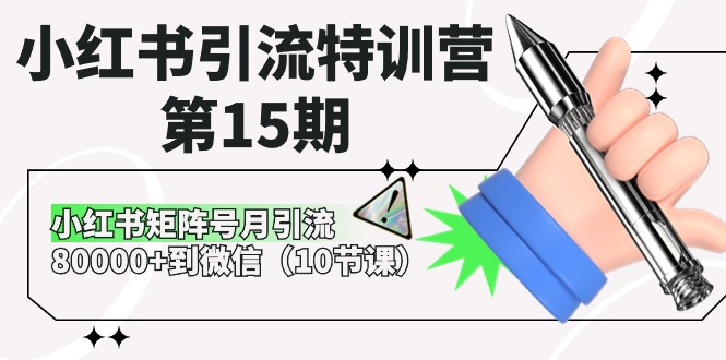 小红书引流特训营-第15期，小红书矩阵号月引流80000+到微信（10节课）_天恒副业网