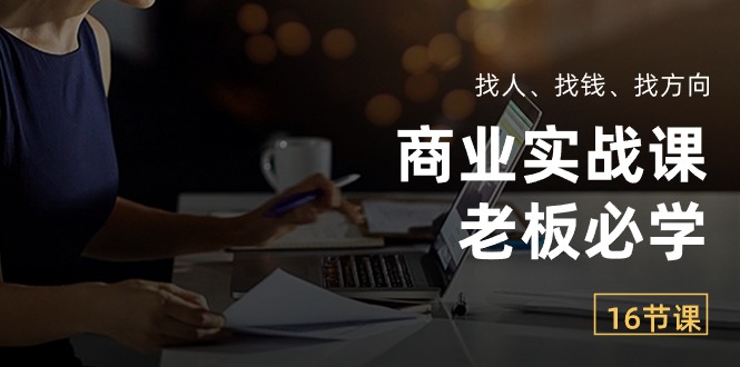 商业实战课【老板必学】：找人、找钱、找方向（16节课）_天恒副业网