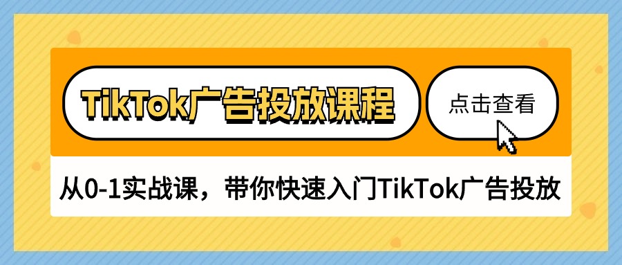 TikTok广告投放课程，从0-1实战课，带你快速入门TikTok广告投放（30节课）_天恒副业网