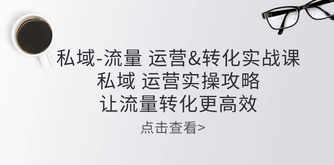 私域-流量 运营&转化实操课：私域 运营实操攻略 让流量转化更高效_天恒副业网