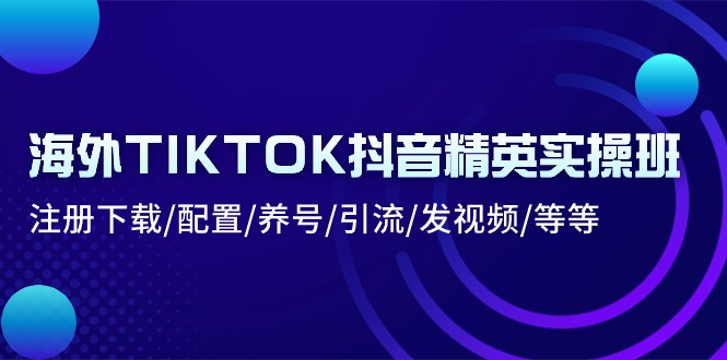 海外TIKTOK抖音精英实操班:注册下载/配置/养号/引流/发视频/等等_天恒副业网