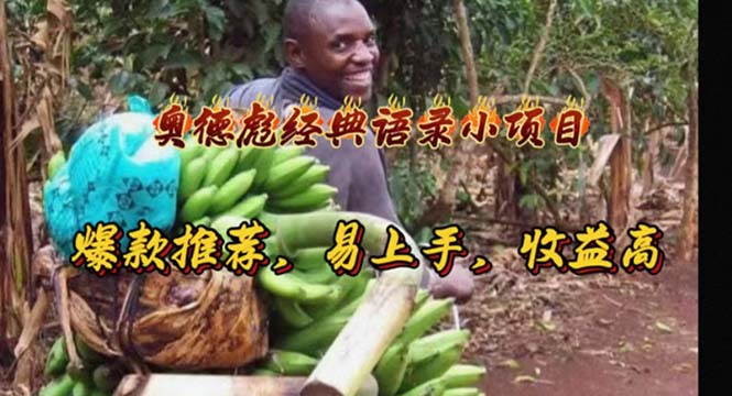 奥德彪经典语录小项目，爆款推荐，易上手，收益高_天恒副业网