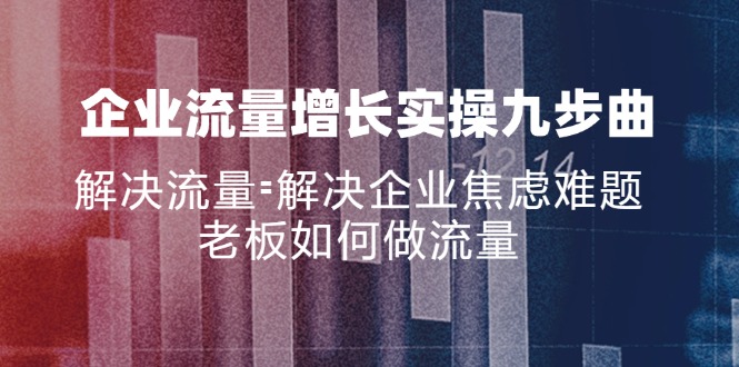 企业流量增长实战九步曲，解决流量=解决企业焦虑难题，老板如何做流量_天恒副业网