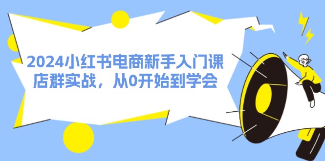 2024小红书电商新手入门课，店群实战，从0开始到学会_天恒副业网