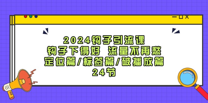 2024钩子·引流课：钩子下得好 流量不再愁，定位篇/标签篇/破播放篇/24节_天恒副业网