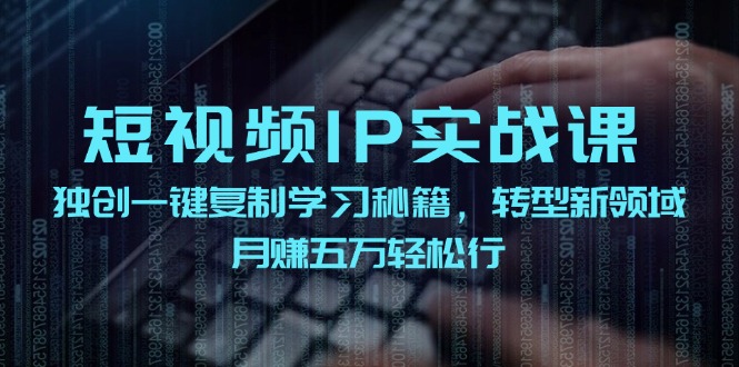 短视频 IP实战课，独创一键复制学习秘籍，转战新领域，月赚五万轻松行_天恒副业网