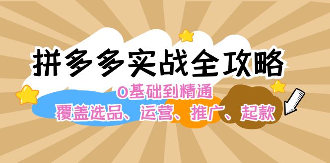 拼多多实战全攻略：0基础到精通，覆盖选品、运营、推广、起款_天恒副业网