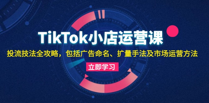 TikTok小店运营课：投流技法全攻略，包括广告命名 扩量手法及市场运营方法_天恒副业网