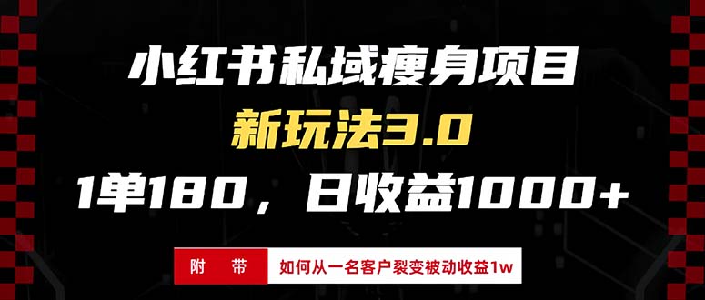 小红书瘦身项目3.0模式，新手小白日赚收益1000+_天恒副业网