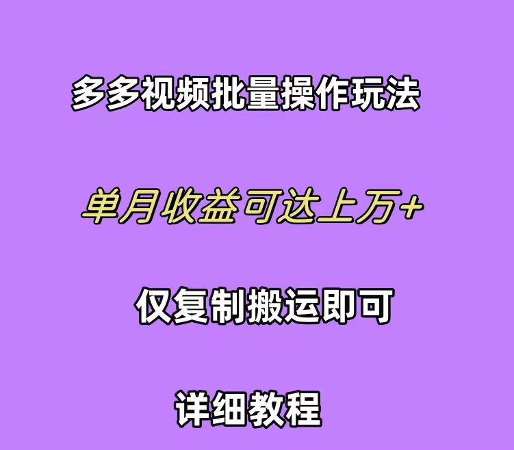 拼多多视频带货快速过爆款选品教程 每天轻轻松松赚取三位数佣金_天恒副业网