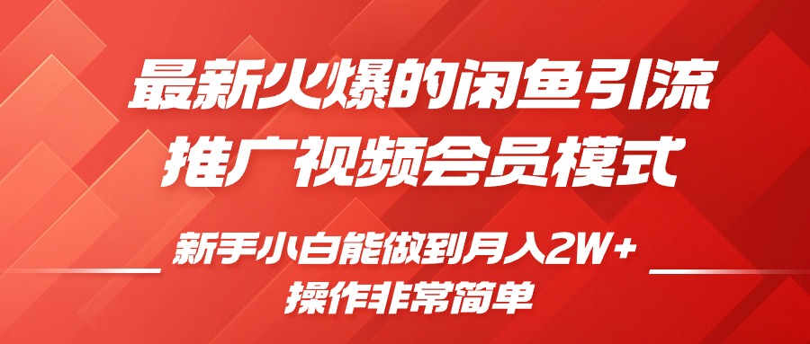 闲鱼引流推广影视会员，0成本就可以操作，新手小白月入过W+_天恒副业网