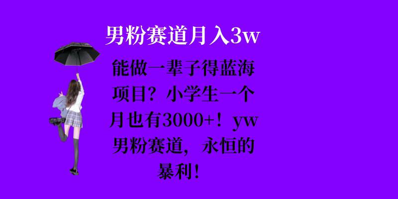 能做一辈子的蓝海项目？小学生一个月也有3000+，yw男粉赛道，永恒的暴利_天恒副业网