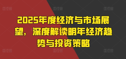 2025年度经济与市场展望，深度解读明年经济趋势与投资策略_天恒副业网