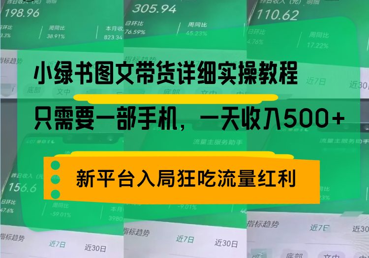小绿书图文带货详细实操教程，只需要一部手机_天恒副业网