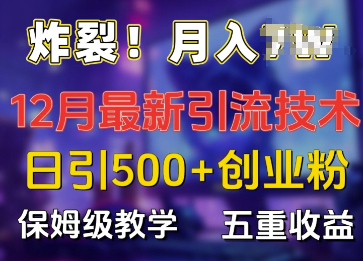 炸裂!揭秘12月最新日引流500+精准创业粉,多重收益保姆级教学_天恒副业网
