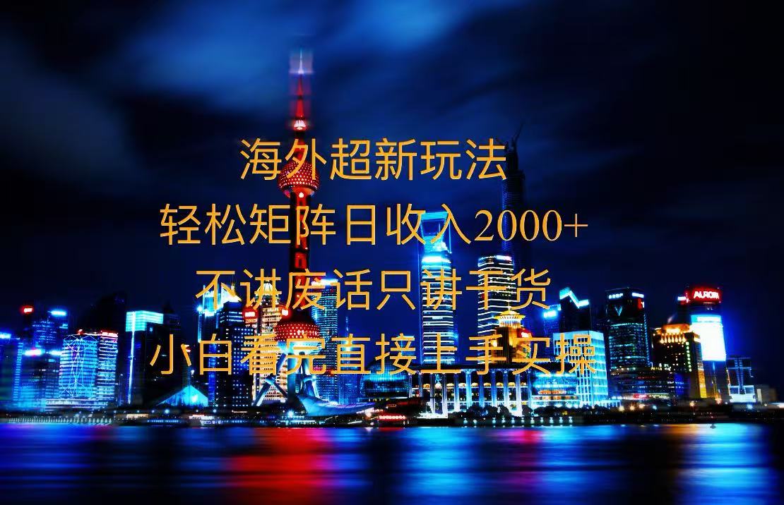 （13583期）2025全新海外暴力玩法，操作简单，小白轻松上手_天恒副业网