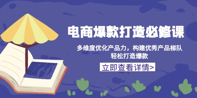 （13689期）电商爆款打造必修课：多维度优化产品力，构建优秀产品梯队，轻松打造爆款_天恒副业网