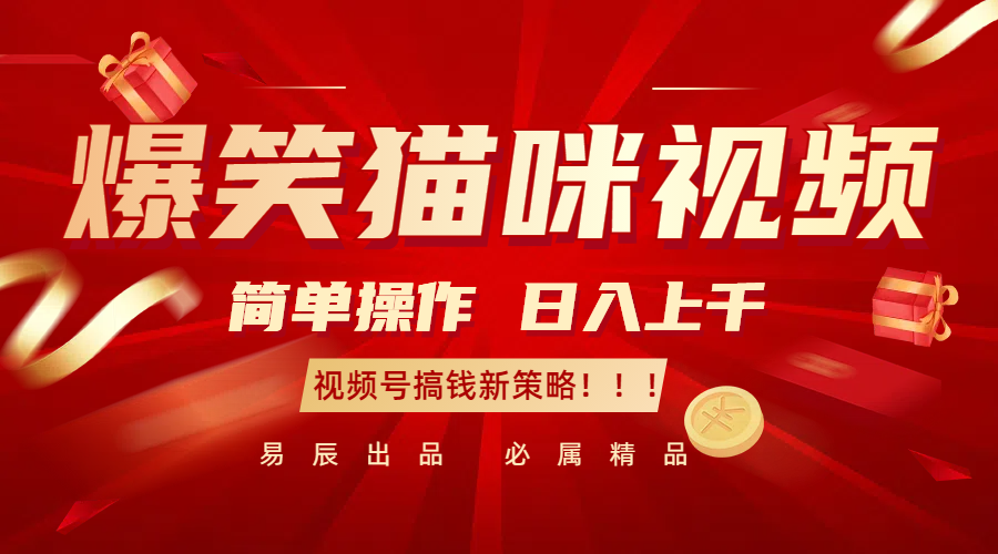 爆笑猫咪视频：简单操作，日入过千，视频号搞钱新策略！_天恒副业网